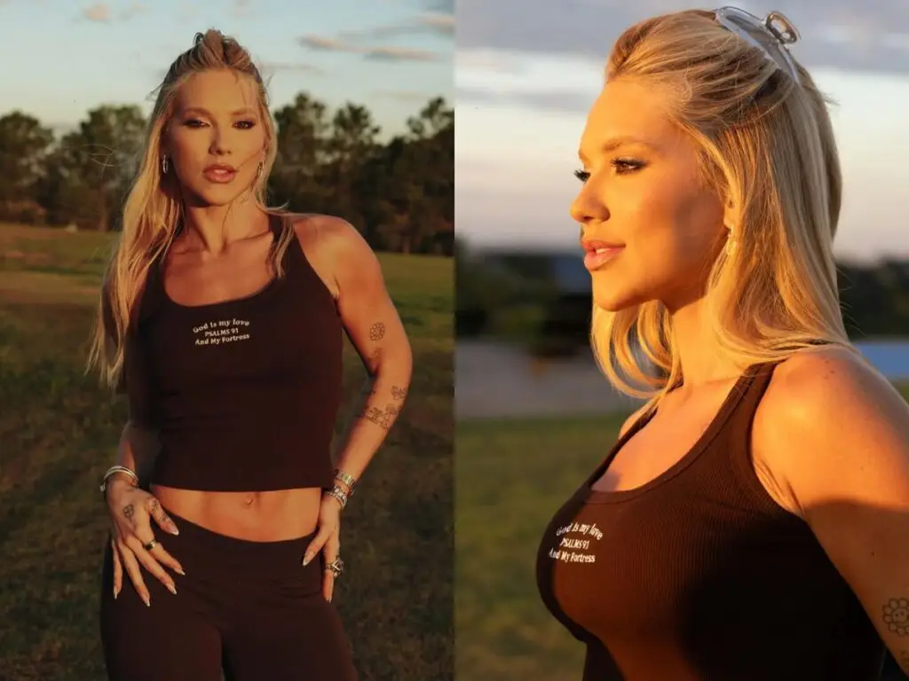 Virginia posa para foto em publicação nas redes sociais