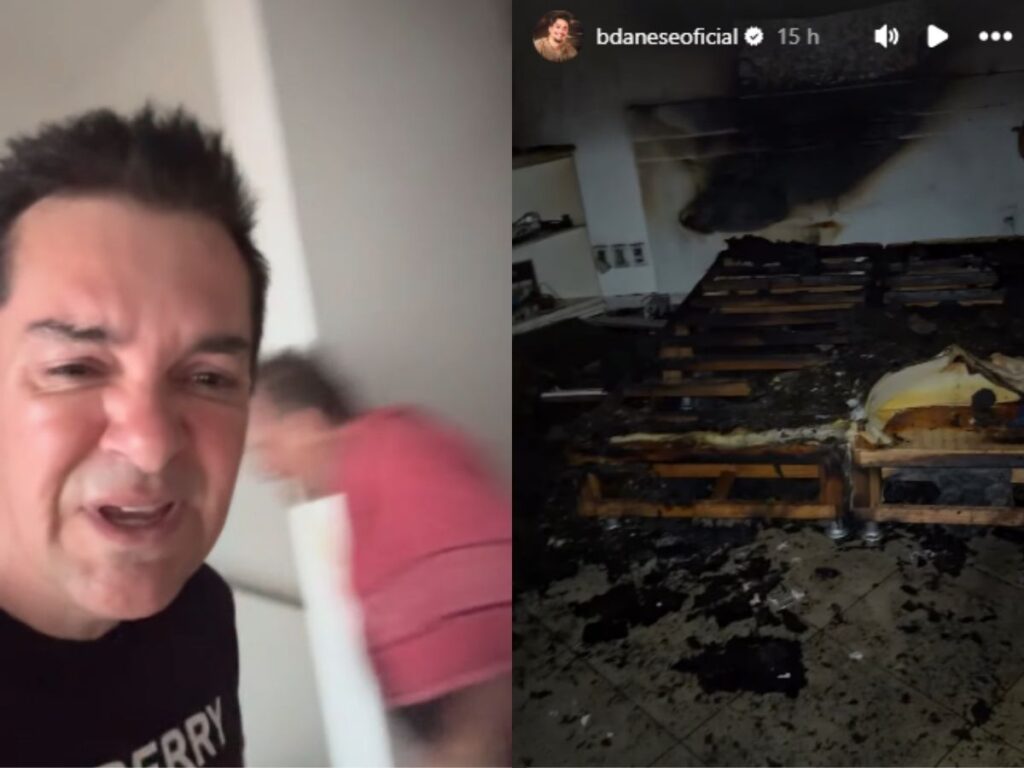 Regis Danese Incêndio: cantor mostra os estragos causados pelo fogo em sua residência após momento de tensão vivido pela família.
